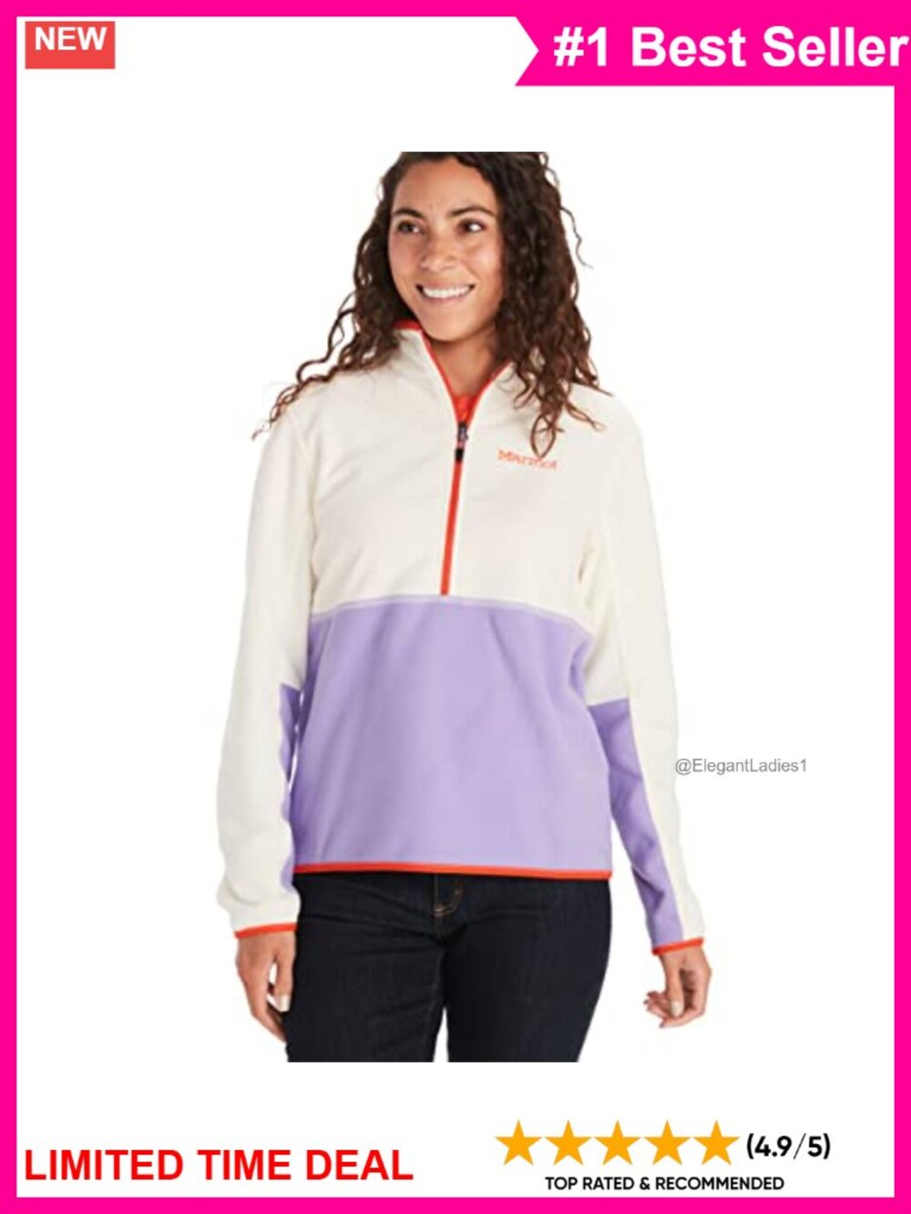 Women's Fleece Half Zip Pullover Jacket Outdoor Hiking Layer